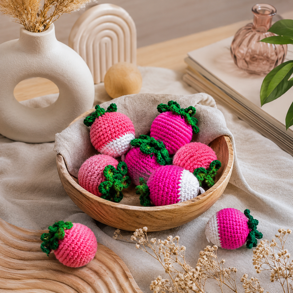 Crochet Fruits and Vegetables Play Food Set Handmade Pretend Food Toys for Kids Baby Shower Gift Christmas Gift
