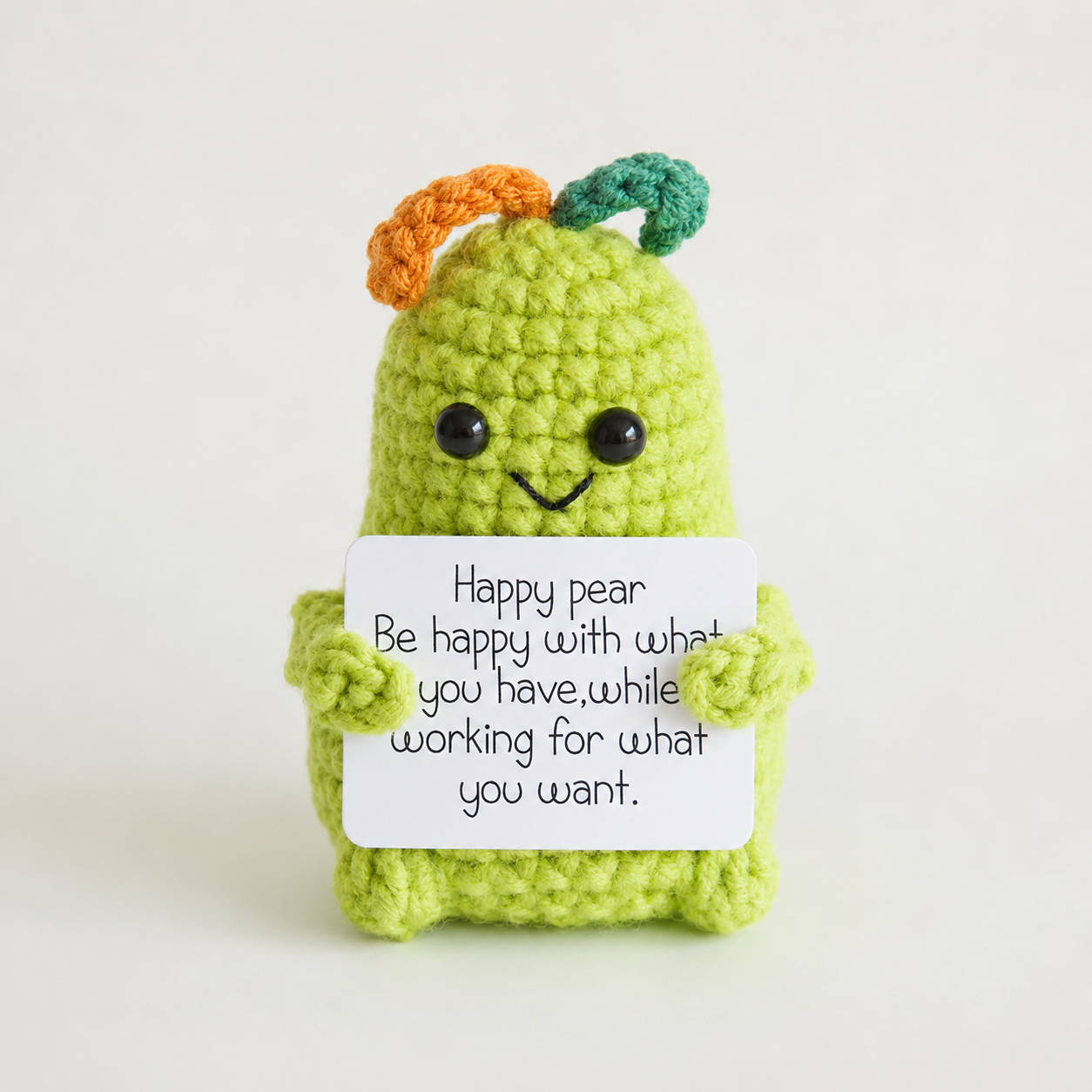Positive Energy Crochet Pet - Emotional Support Desk Buddy, Encouragement Gift, Coworker Gift